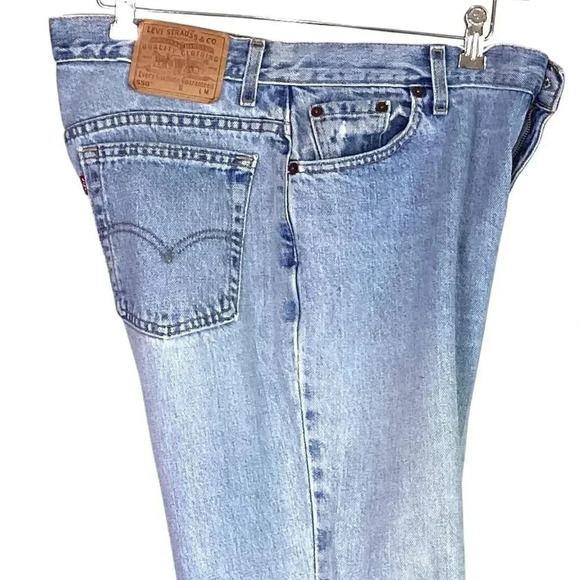 VTG Levis 550 Jeans Women 16 M Relax Tapered Natural Distressing Mom USA Made - Picture 4 of 8